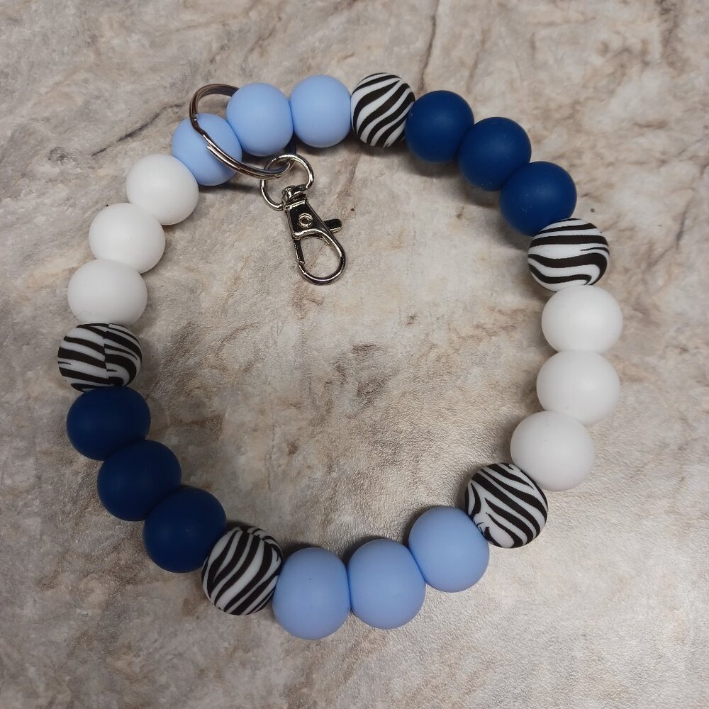 Blue Zebra Keychain